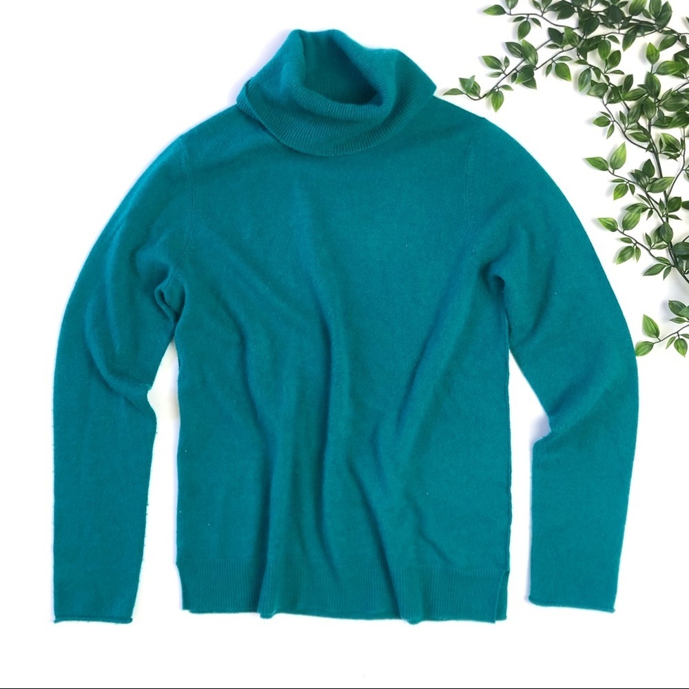 Vintage Repeat Cashmere Turtleneck Cowl Sweater